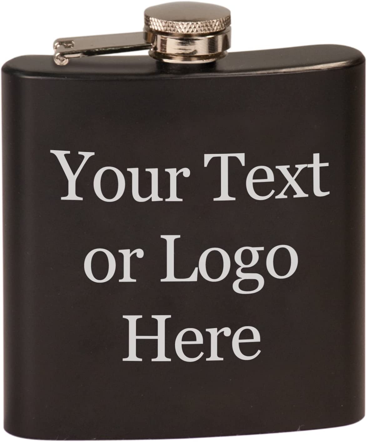 Custom Engraved Stainless Steel 6 oz Flask - Add Your Text or Logo