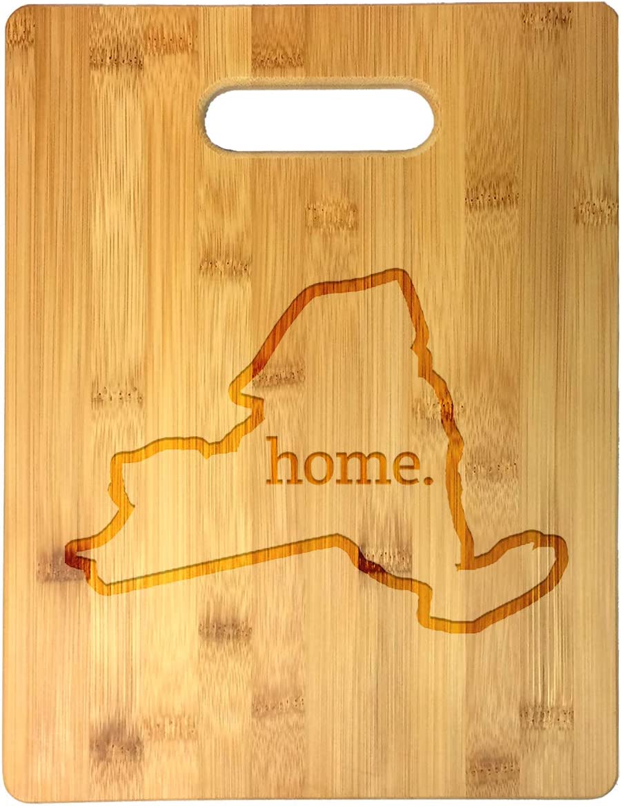 Home State Engraved Outline 8.5 x 11 Inch Bamboo Wood Cutting Board