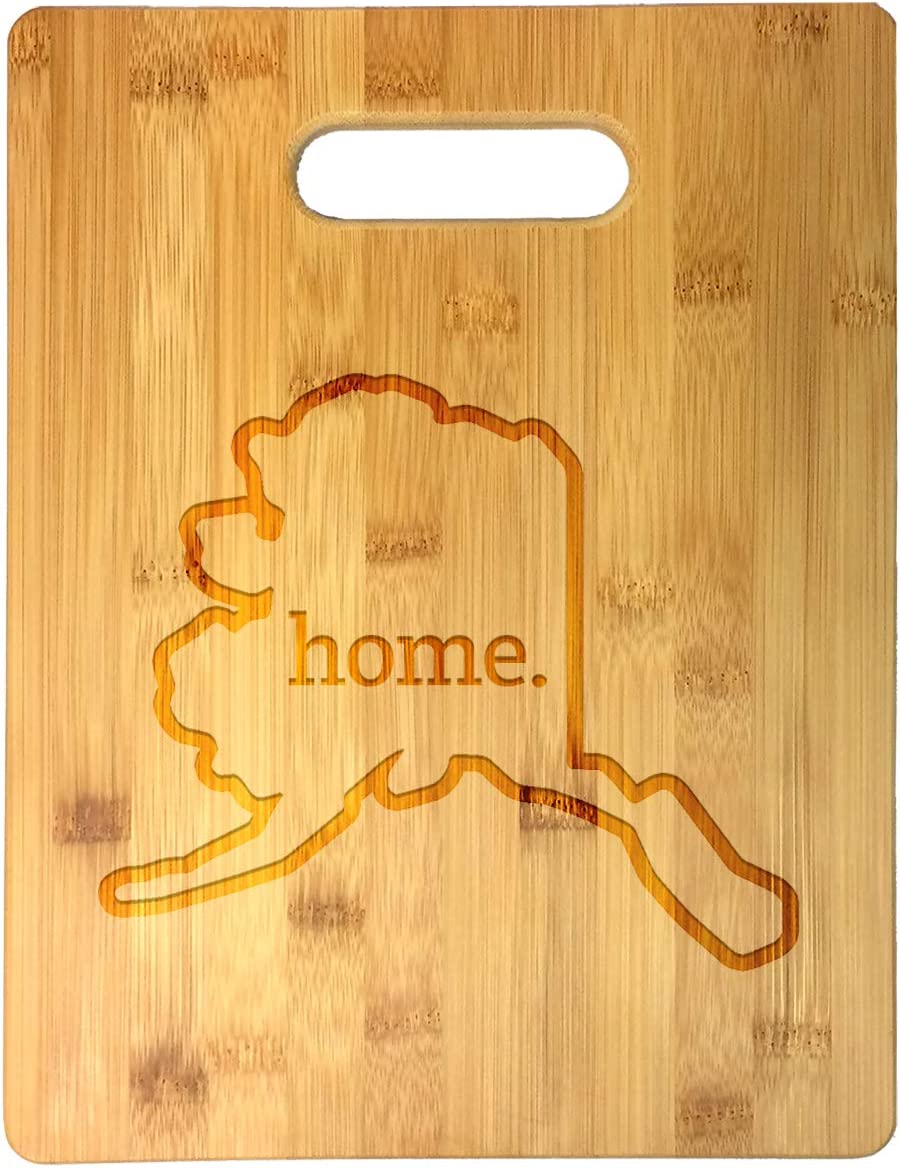 Home State Engraved Outline 8.5 x 11 Inch Bamboo Wood Cutting Board