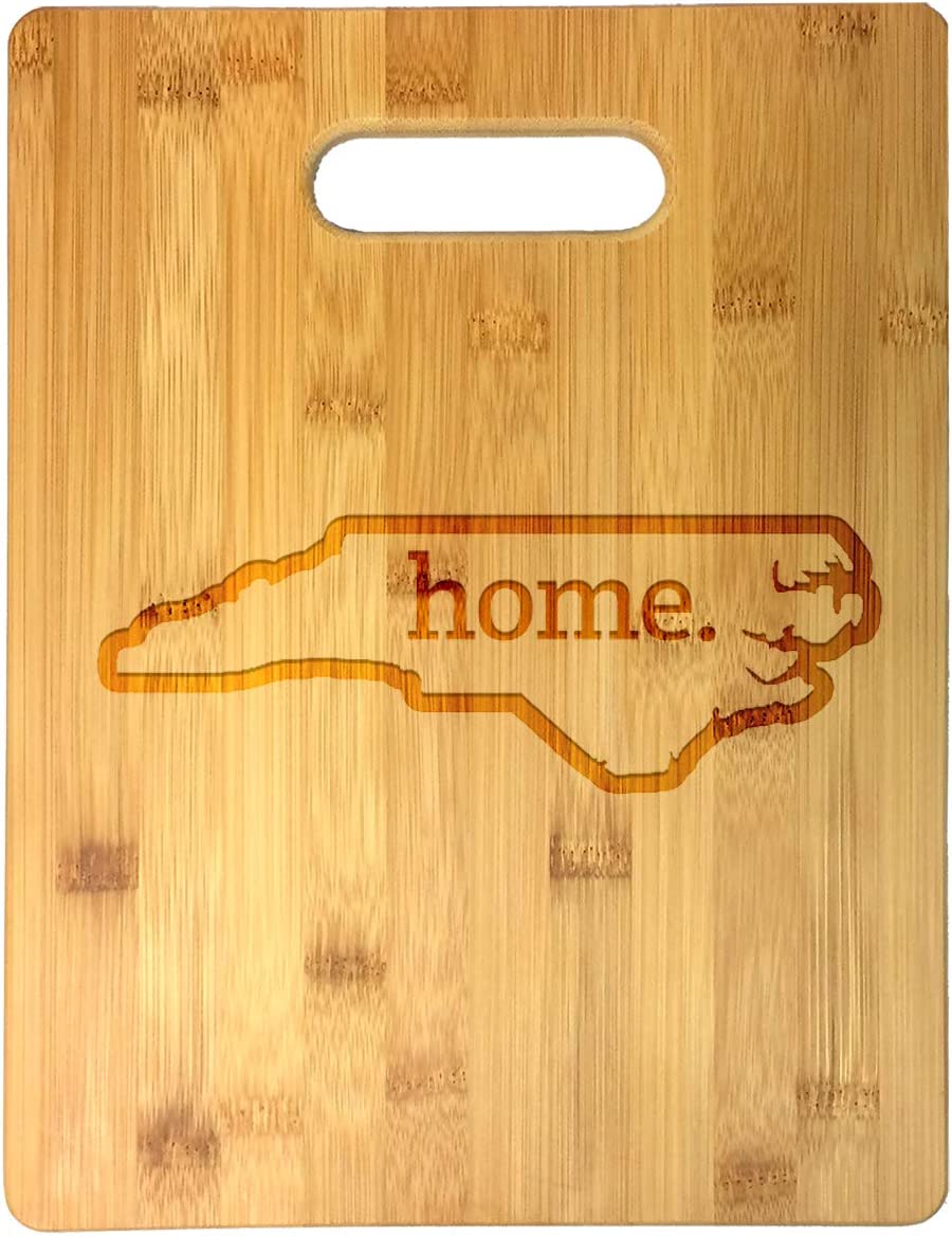 Home State Engraved Outline 8.5 x 11 Inch Bamboo Wood Cutting Board