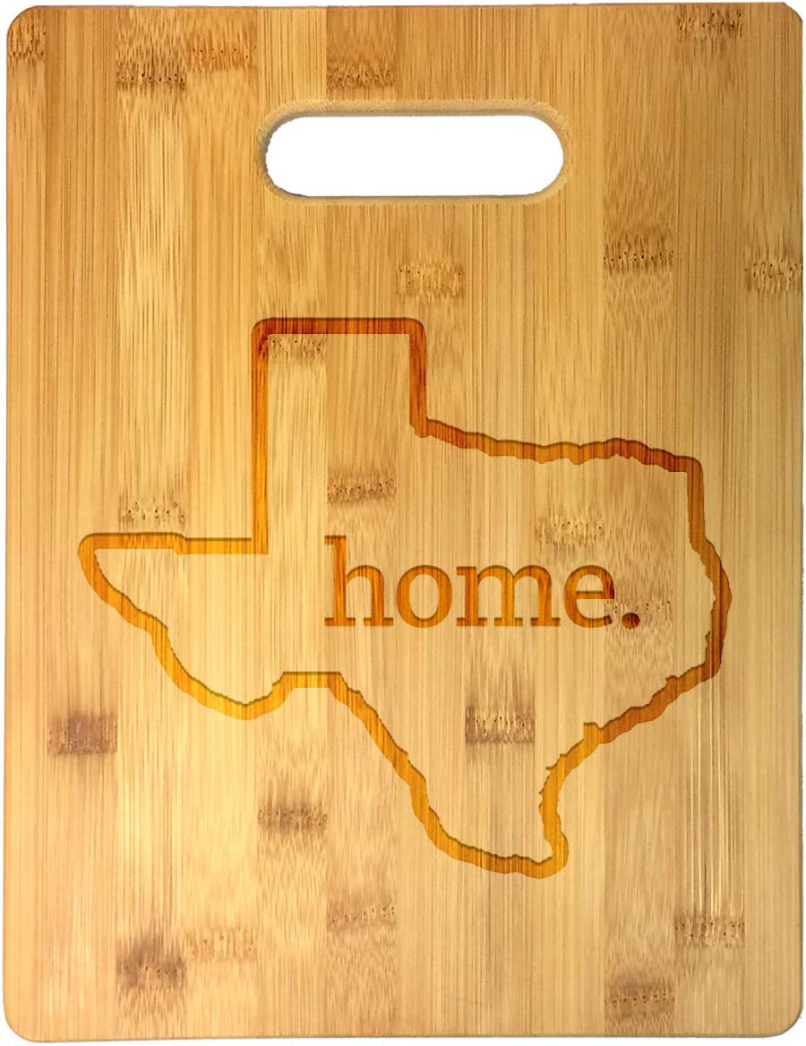 Home State Engraved Outline 8.5 x 11 Inch Bamboo Wood Cutting Board