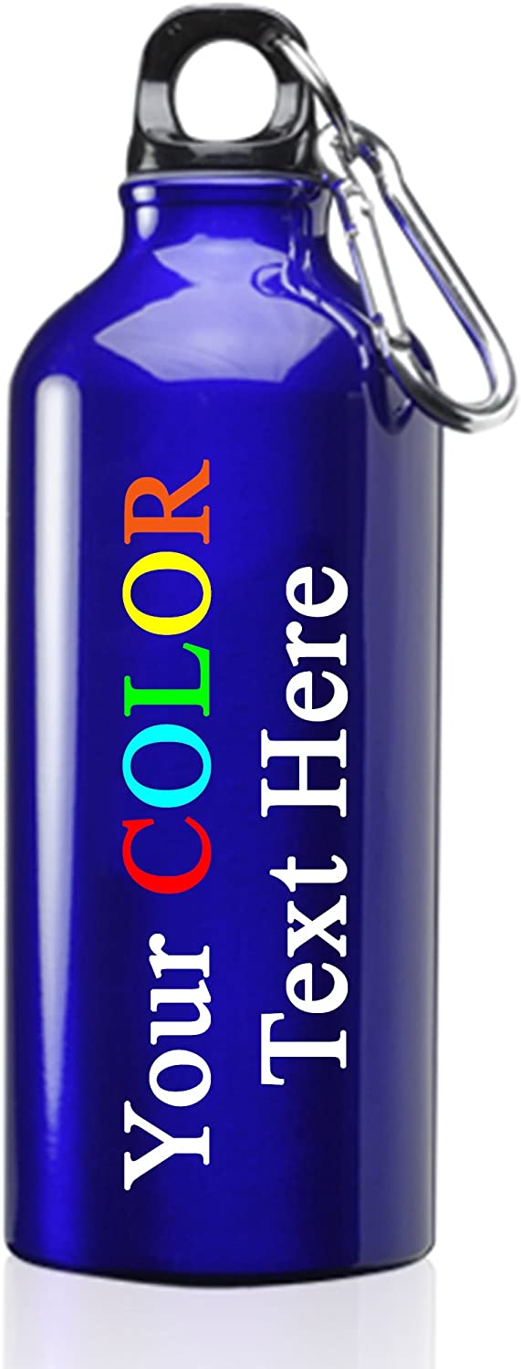 Custom Color Printed 17 oz Metal Water Bottle with Clip - Add Your Text