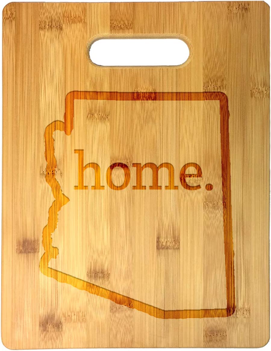 Home State Engraved Outline 8.5 x 11 Inch Bamboo Wood Cutting Board