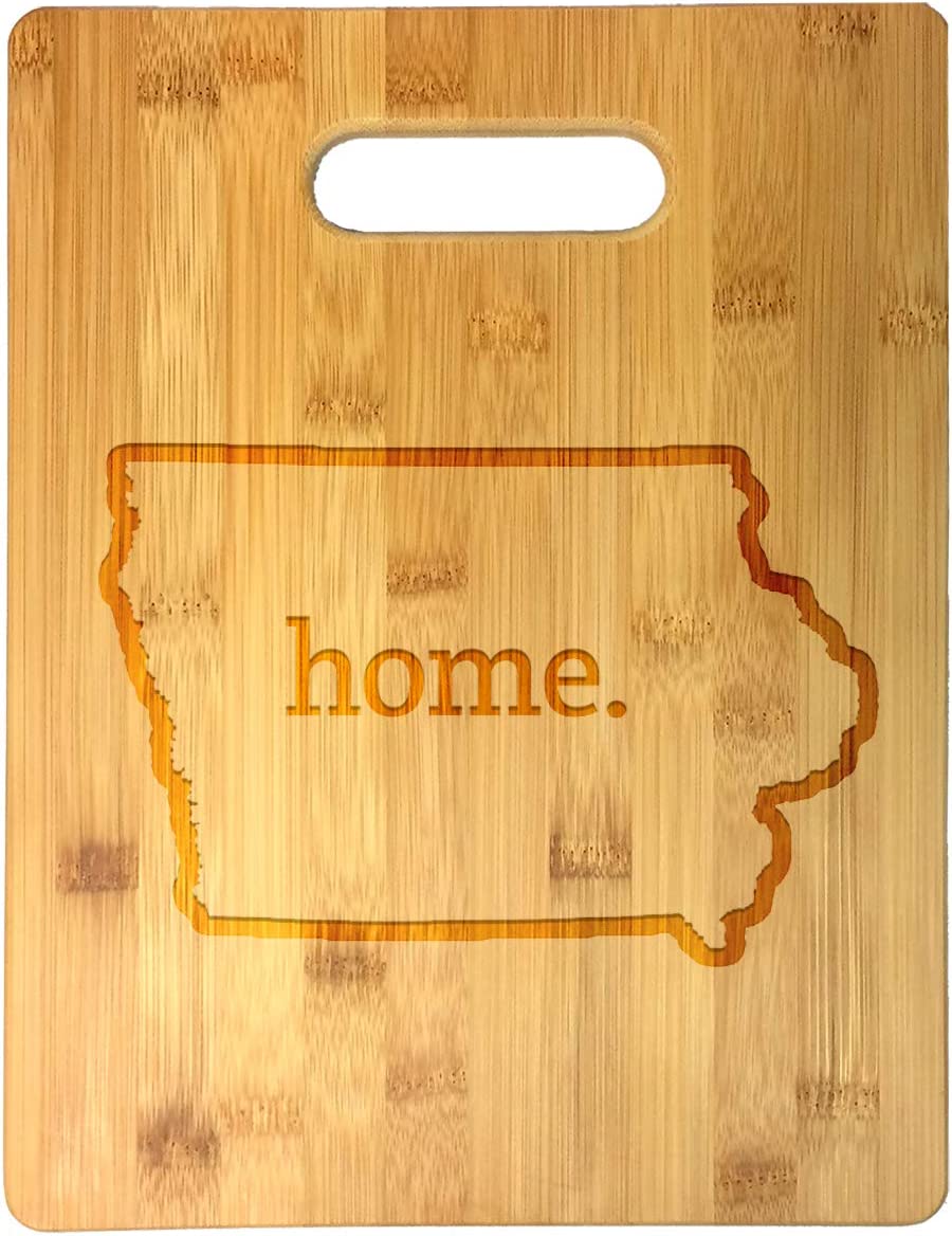 Home State Engraved Outline 8.5 x 11 Inch Bamboo Wood Cutting Board