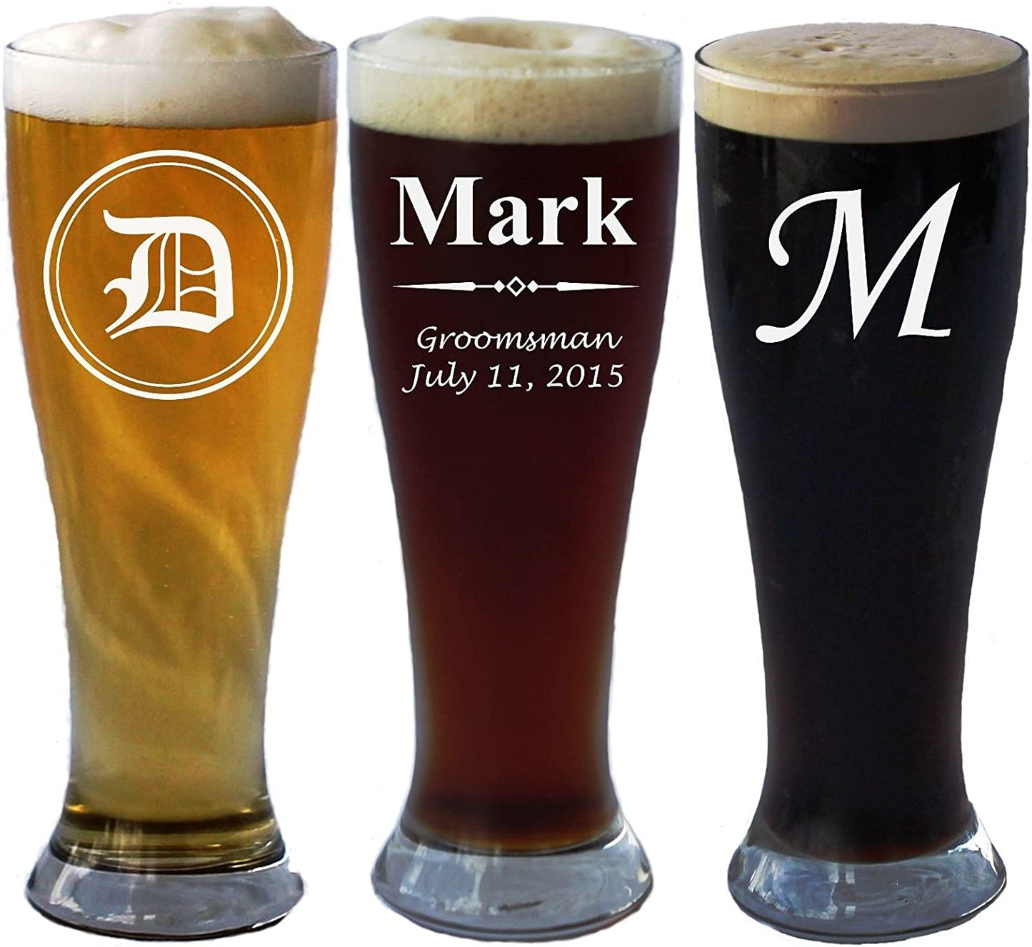 Custom Engraved 16 oz Pilsner Glass - Add Your Text, Logo, Photo