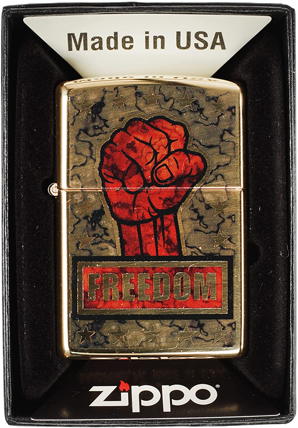 Fusion Freedom Fist - Fusion High Polish Brass Zippo Lighter