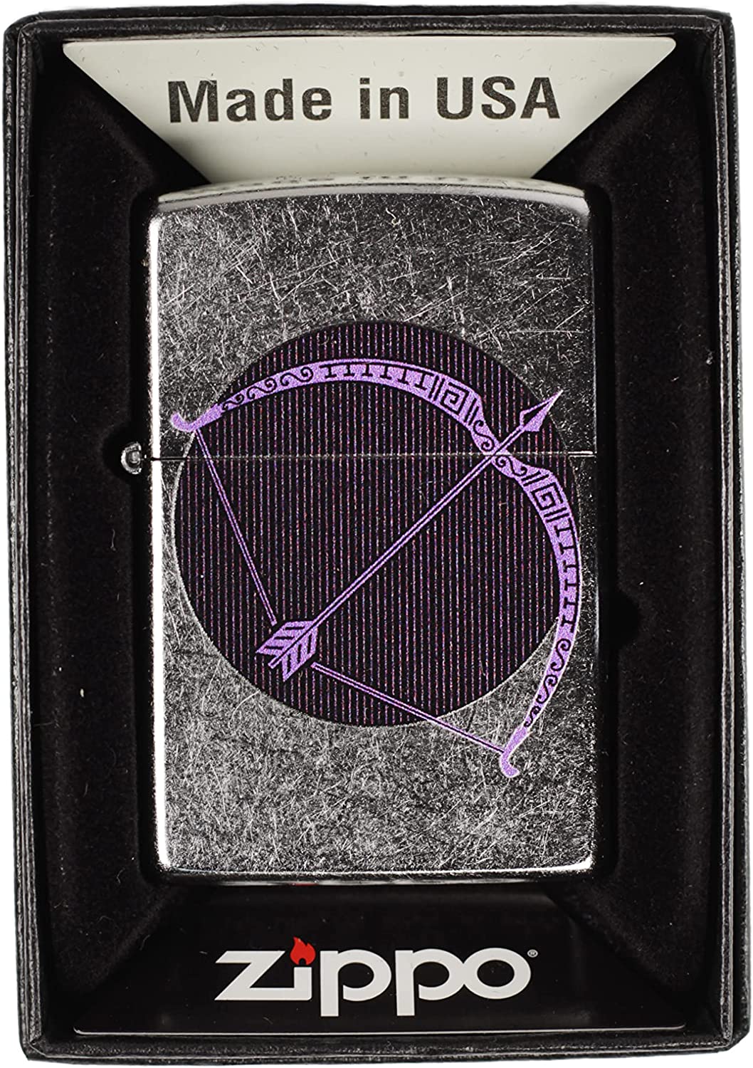 Artemis's Bow and Arrow - Street Chrome Zippo Lighter