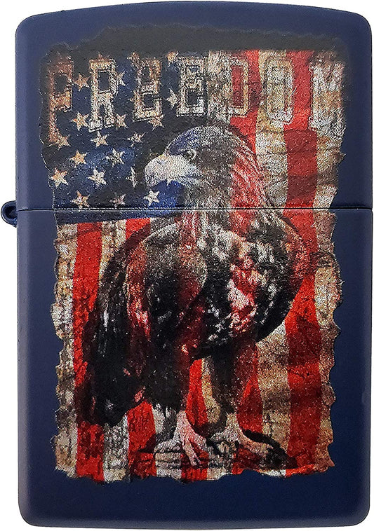 American Flag Freedom Eagle - Navy Matte Zippo Lighter