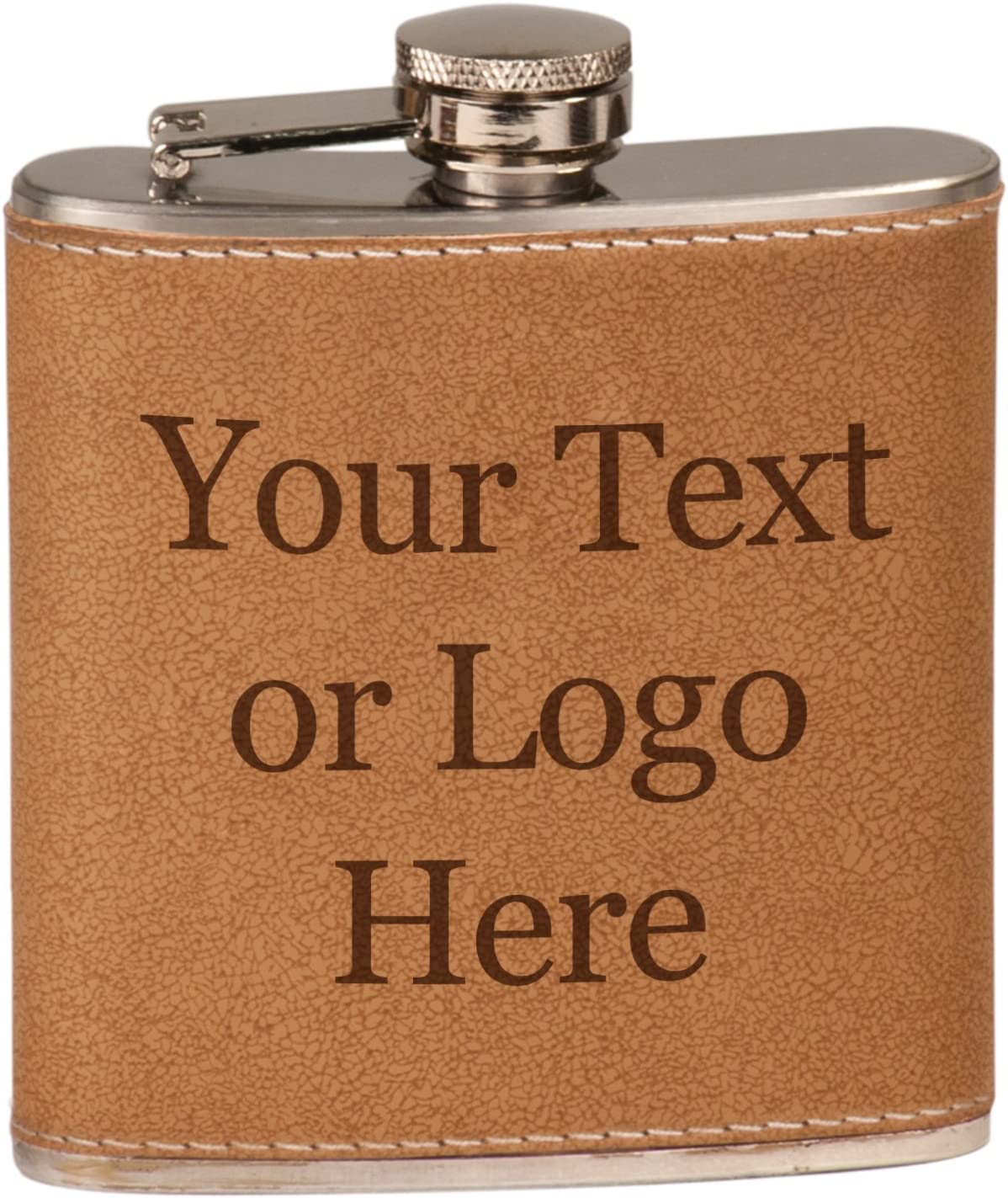 Custom Engraved Stainless Steel 6 oz Flask - Add Your Text or Logo