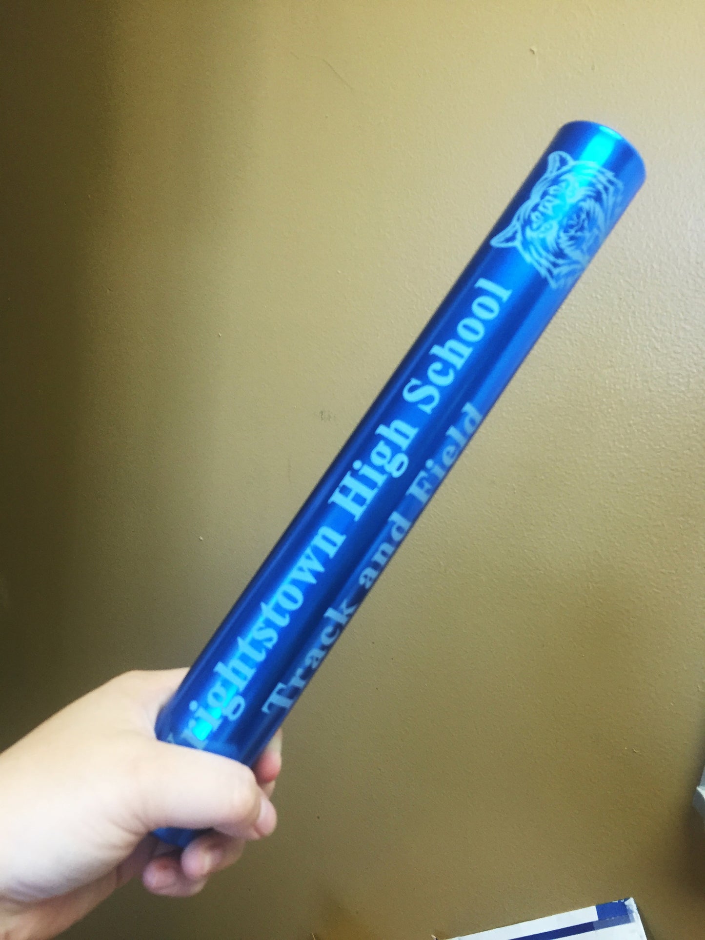 Custom Blue Aluminum Track and Field Relay Baton Personalized Gift - Your Team Name and Logo Engraved