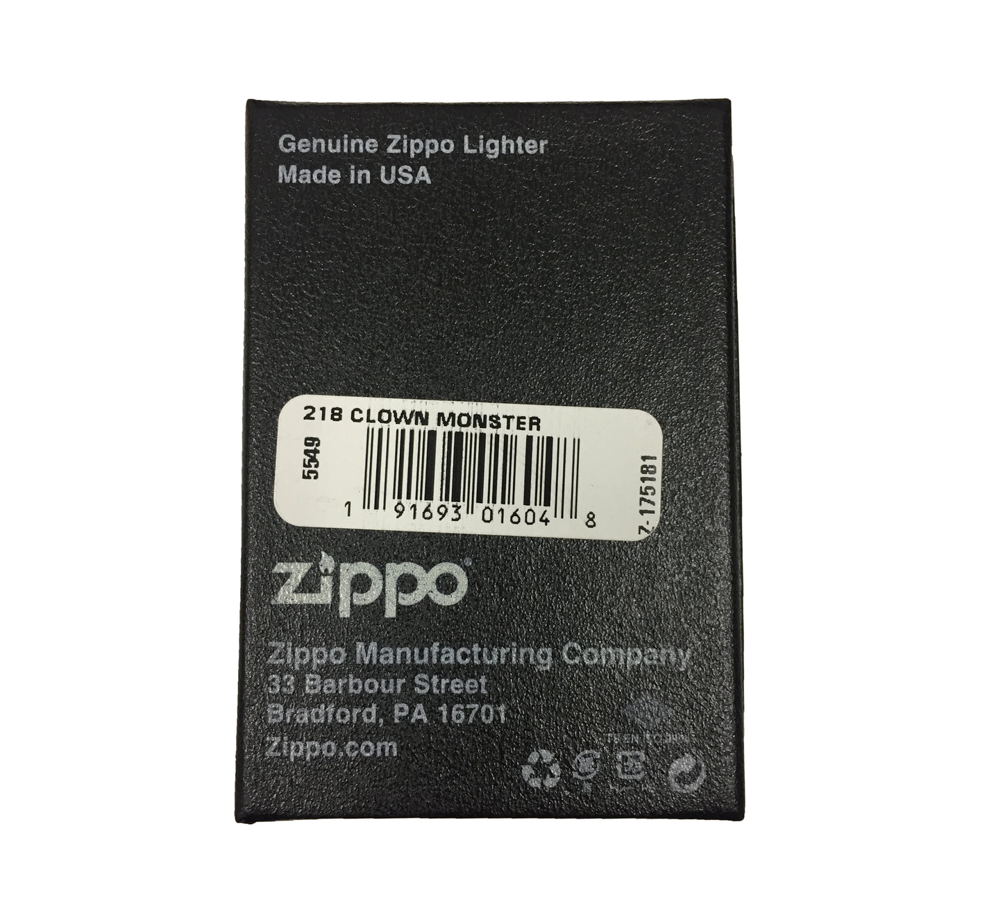 Terrifying Cartoon Clown with Blood - Black Matte Zippo Lighter