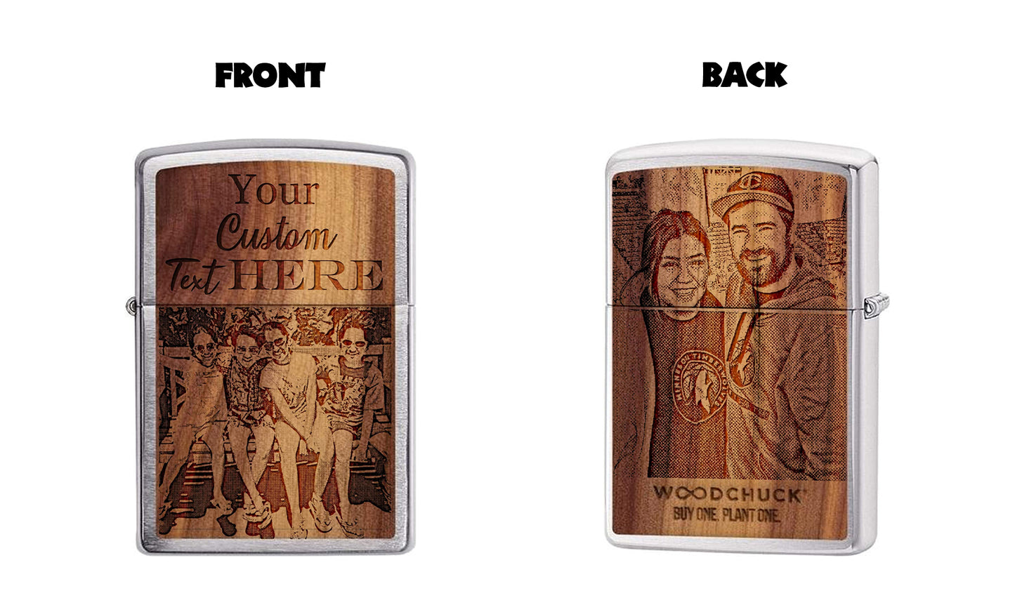 Custom Engraved Woodchuck Zippo Lighter - Add Your Text, Logo, Photo