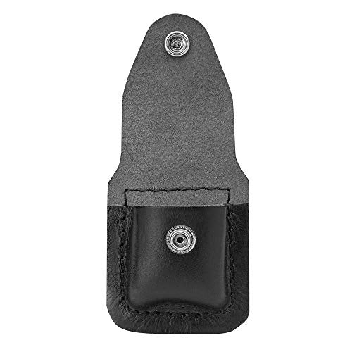 Zippo Lighter Pouch w/ Belt Loop - Black Leather