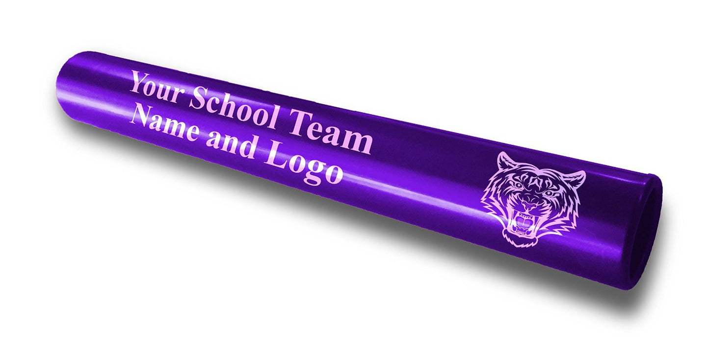 Custom Purple Aluminum Track and Field Relay Baton Personalized Gift - Your Team Name and Logo Engraved