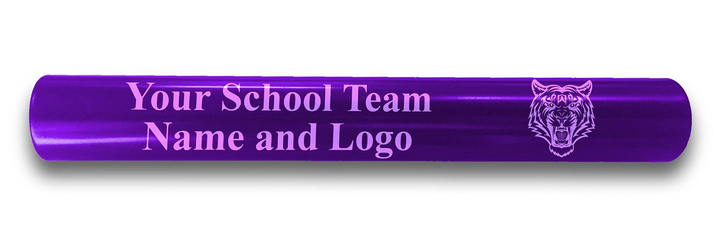 Custom Purple Aluminum Track and Field Relay Baton Personalized Gift - Your Team Name and Logo Engraved