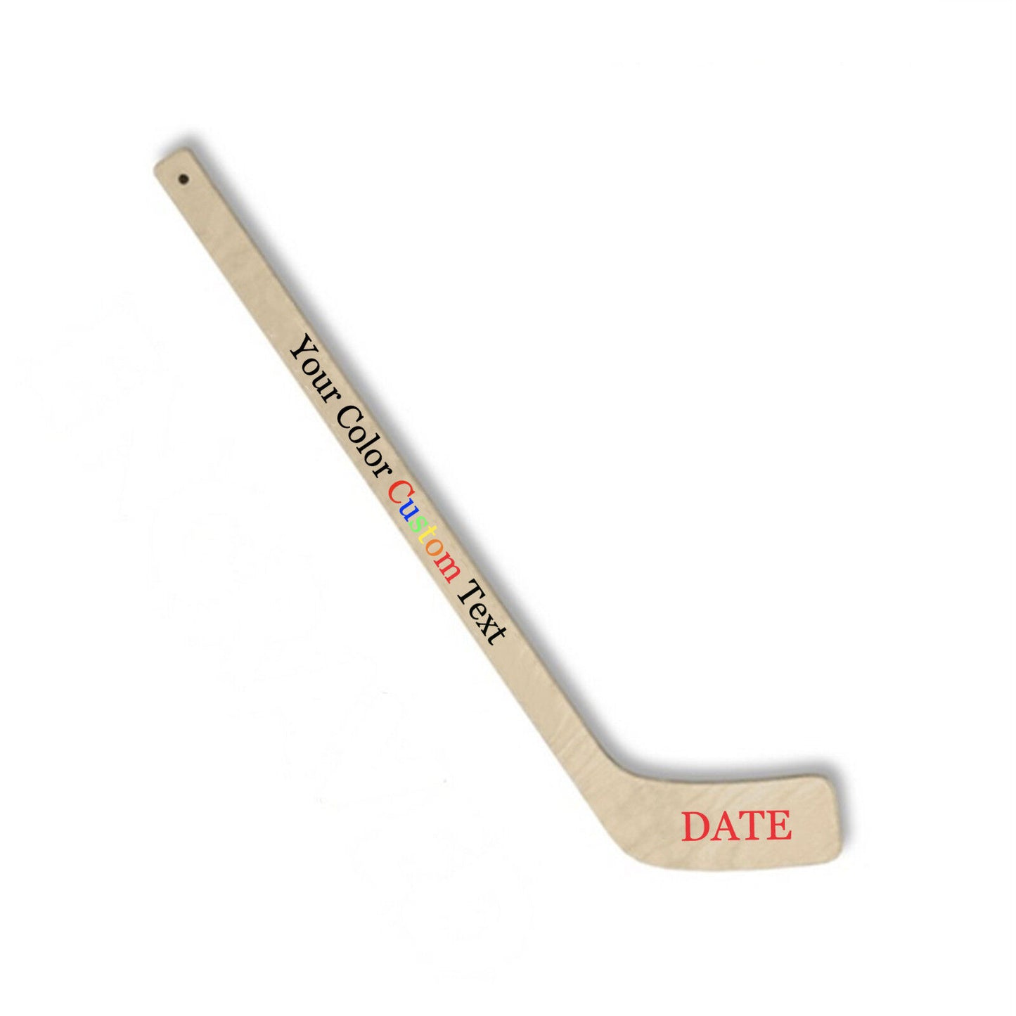 Customized Engraved OR Color Printed 12 Inch Mini Toy Hockey Stick - Add Your Text - Choose from Regular or Goalie Stick