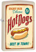 Hot Dog Best In Town - Cream Matte Zippo Lighter