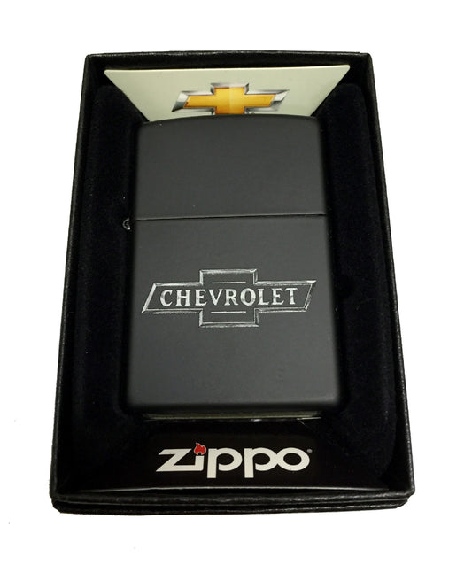 Chevrolet Bowtie Logo - Black Matte Zippo Lighter