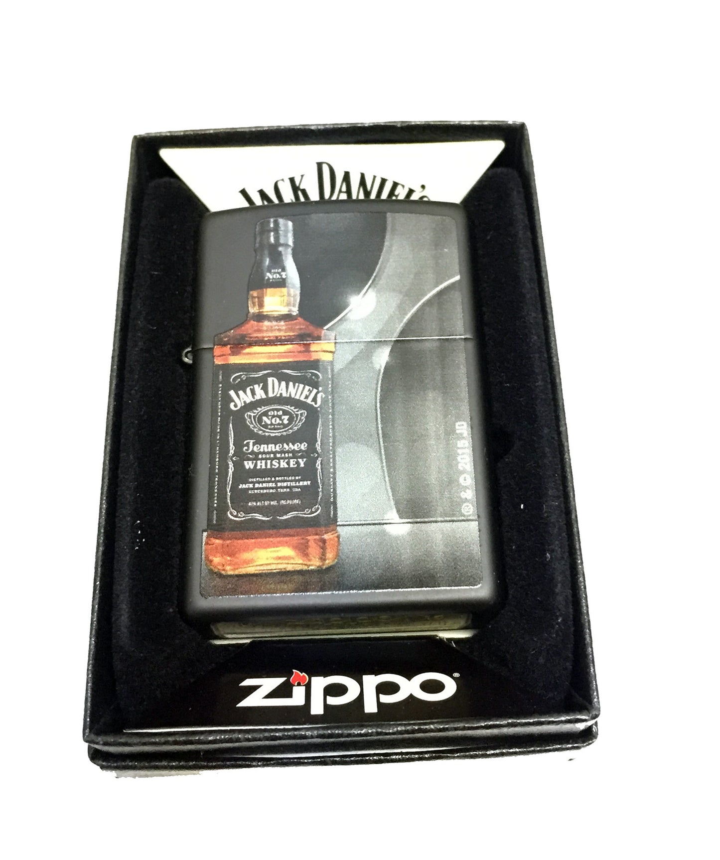 Jack Daniel's Whiskey Bottle - Black Matte Zippo Lighter