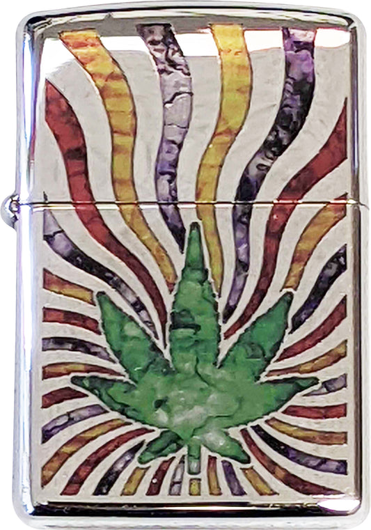 Fusion Leaf Design - Fusion High Polish Chrome Zippo Lighter