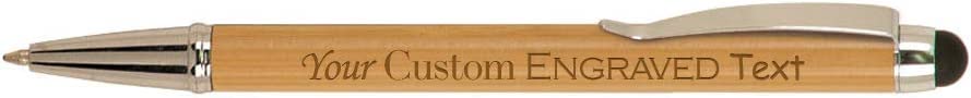 Customized Engraved Ballpoint Pen with Stylus Tip - Add Your Text - Choose from 6 Colors