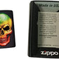 Rasta Colored Skull - Black Matte Zippo Lighter