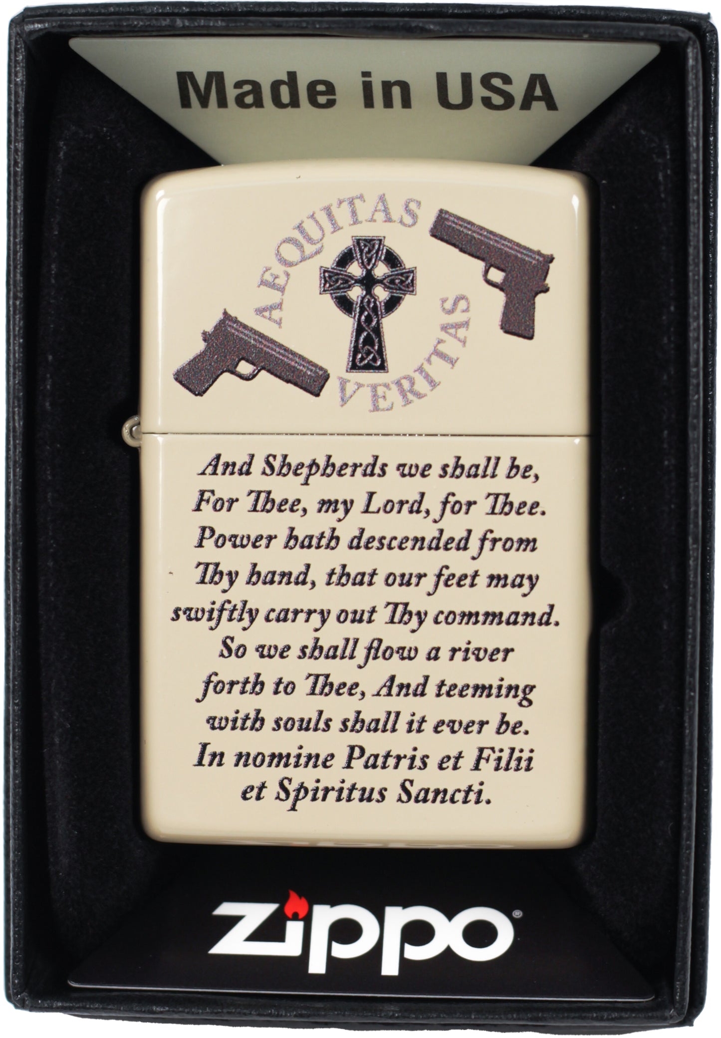 Boondock Saints Family Prayer - Flat Sand Zippo Lighter