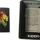 Lion with Rasta Colors - Black Matte Zippo Lighter