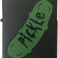 Green Pickle Cartoon Parody - Black Matte Zippo Lighter