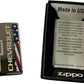 Chevrolet Bowtie Logo with American Flag - Black Ice Zippo Lighter