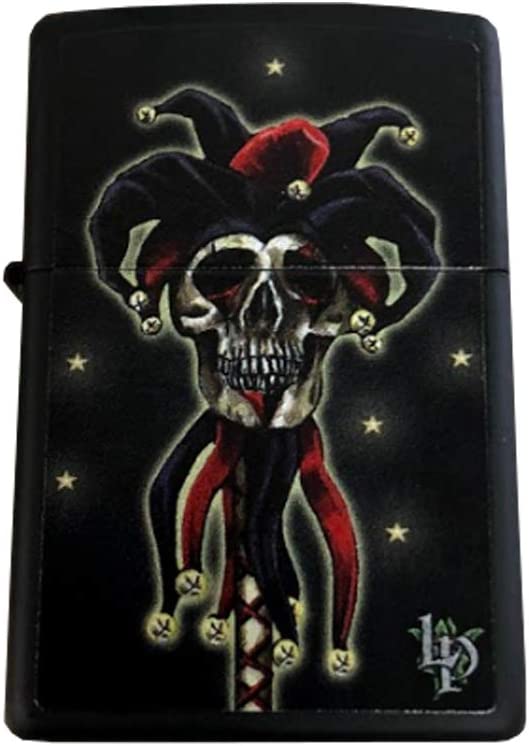 Lisa Parker Skull Jester of Death - Black Matte Zippo Lighter