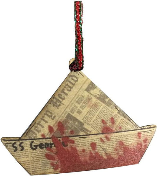 SS Georgie Bloody Newspaper Boat Wooden Laser Cut Ornament