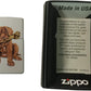 French Mastiff Puppy Dog with Bone - White Matte Zippo Lighter
