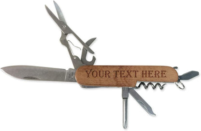 Customized Engraved OR Color Printed Multitool Pocket Knife - Add Your Text