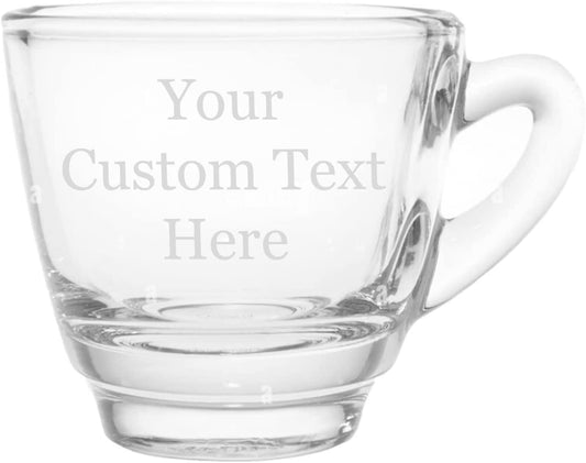 Custom Engraved 2.75 oz Espresso Coffee Shot Glass - Add Your Text