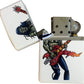 Rocker Long Hair Horror Monster Zombie Shredding Metal Guitar - White Matte Zippo Lighter
