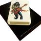 Rocker Long Hair Horror Monster Zombie Shredding Metal Guitar - White Matte Zippo Lighter