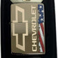 Chevrolet Bowtie Logo with American Flag - Black Ice Zippo Lighter