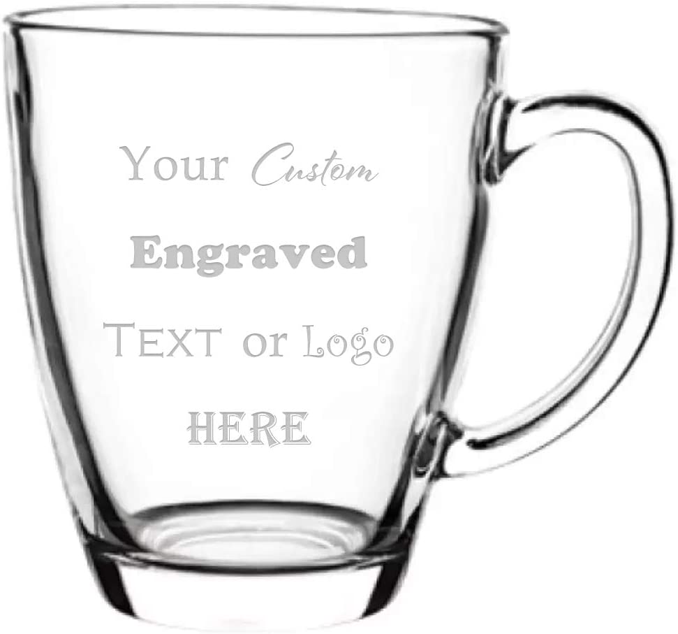 Custom Engraved 12 oz Round Tea Glass - Add Your Text or Logo