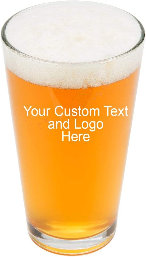 Custom Engraved 16 oz Pint Glass - Add Your Text, Logo, Photo