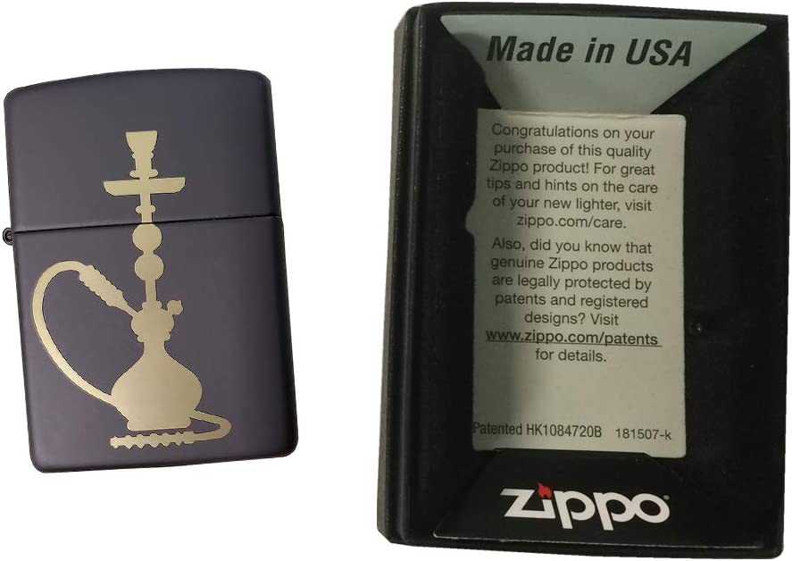 Chill Hookah Silhouette - Engraved Black Matte Zippo Lighter