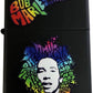 Bob Marley Rainbow Text and Guitar - Black Matte Zippo Lighter