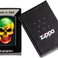 Rasta Colored Skull - Black Matte Zippo Lighter