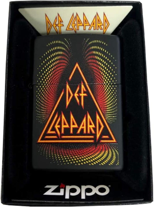 Def Leppard Rock Band Triangle Logo - Black Matte Zippo Lighter
