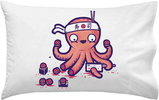 "Octosushi" Japanese Octopus Sushi Chef Pillowcase