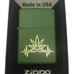 Leaf Heart Beat Design - Engraved Moss Green Matte Zippo Lighter