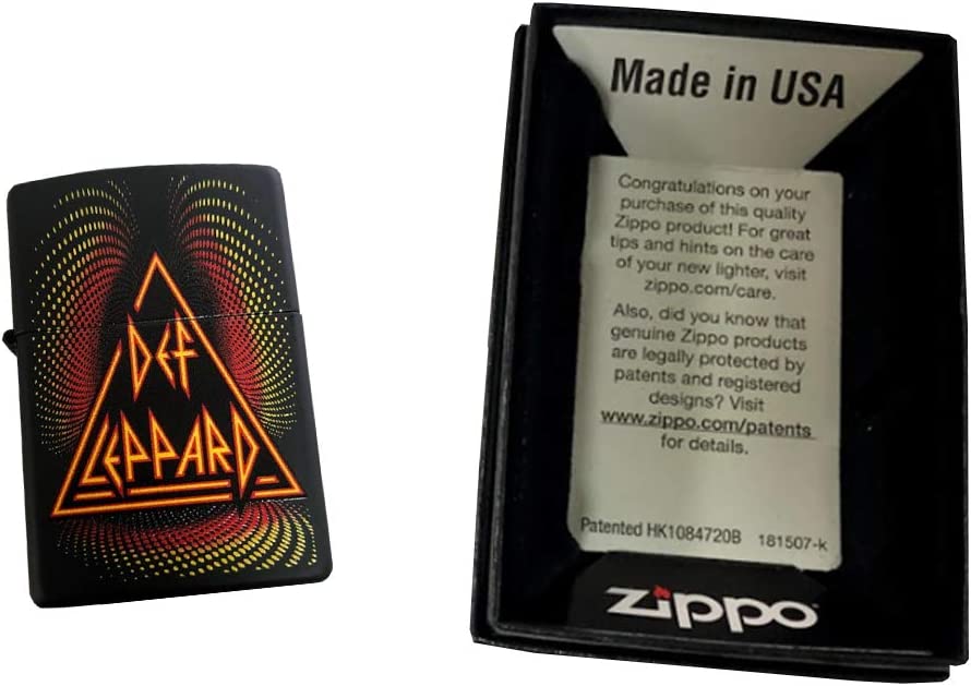 Def Leppard Rock Band Triangle Logo - Black Matte Zippo Lighter