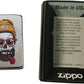 Hipster Skull with Beanie and Beard Smoking a Pipe - Street Chrome Zippo Lighter