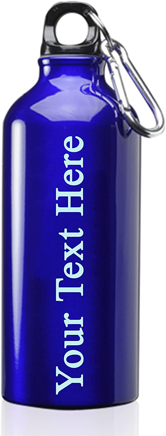 Custom Engraved 17 oz Metal Water Bottle with Clip - Add Your Text