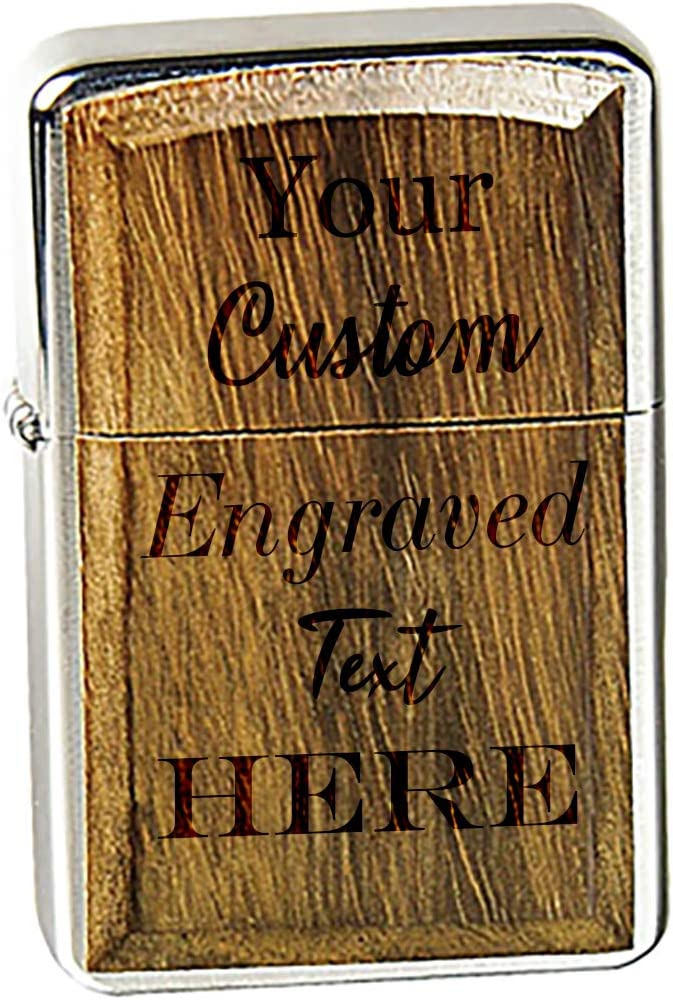 Custom Engraved Wood Plated Vector KGM Thunderbird Vintage Lighter - Add Your Text, Logo, Photo